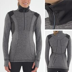 LULULEMON Run Your Heart Out Rulu Pullover Size 8 Heathered Black